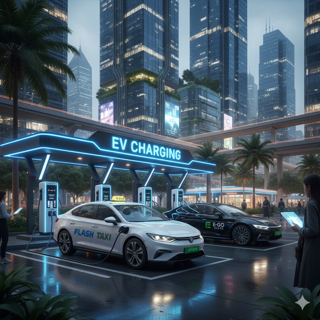 Masa Depan Taksi dan Ride-Sharing EV di Asia.